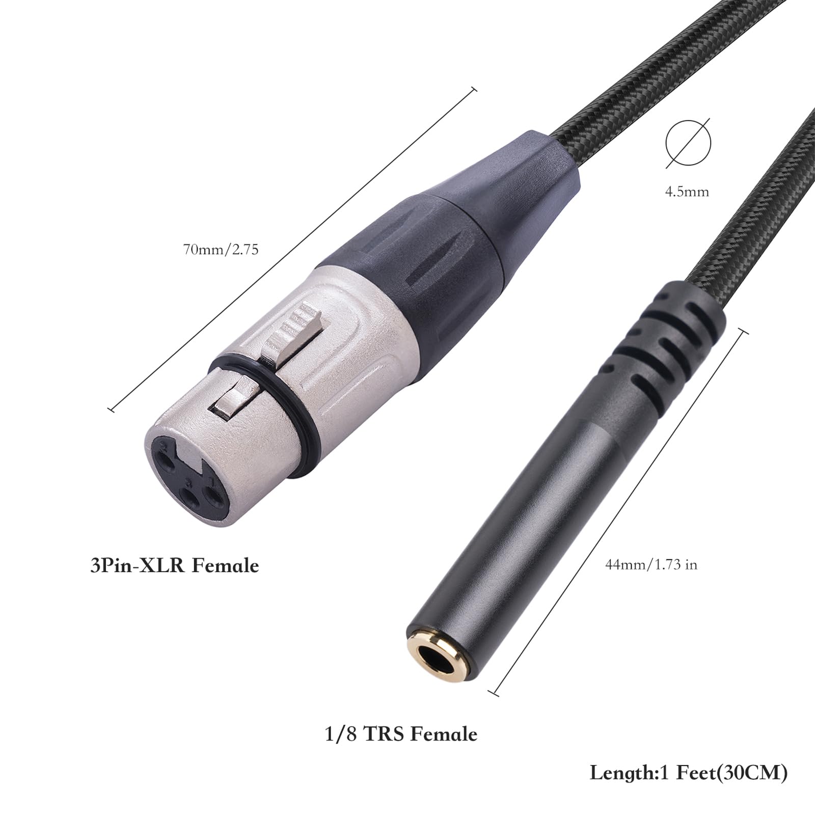 Amazon.co.jp: XAGMODSHN 3.5mm (1/8インチ) TRS - XLR 3ピンケーブル